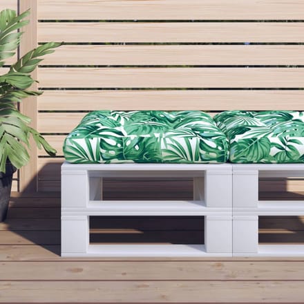 vidaXL - Palletkussen - 58x58x10 - cm - cm - stof - bladpatroon