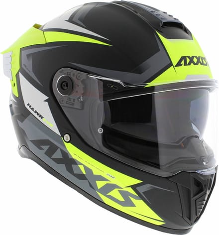 Axxis Hawk SV Evo Integraal helm Ixil mat zwart fluor geel S - Motorhelm / Brommerhelm
