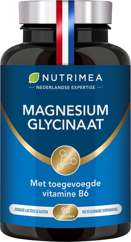 Nutrimea - Magnesium Bisglycinaat - Vitamine B6 - Slaap Stress Vermoeidheid - 90 vegacaps