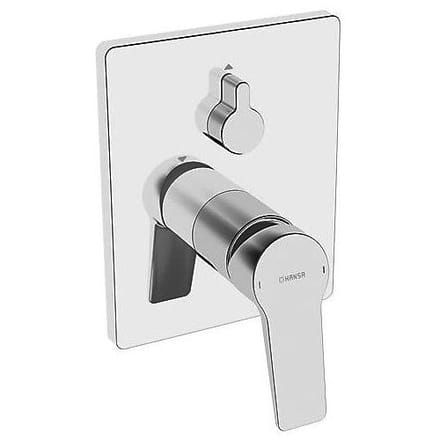 Hansatwist single-handle bath functional unit with safety device, angular rosette 89843083