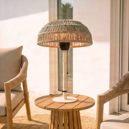 Lucande Calenza terrasverwarmer, beige, 70 cm, 1.500 W