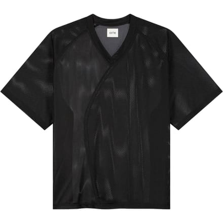 Arte Antwerp Multi Mesh korte mouw mesh t-shirt met V-hals - zwart