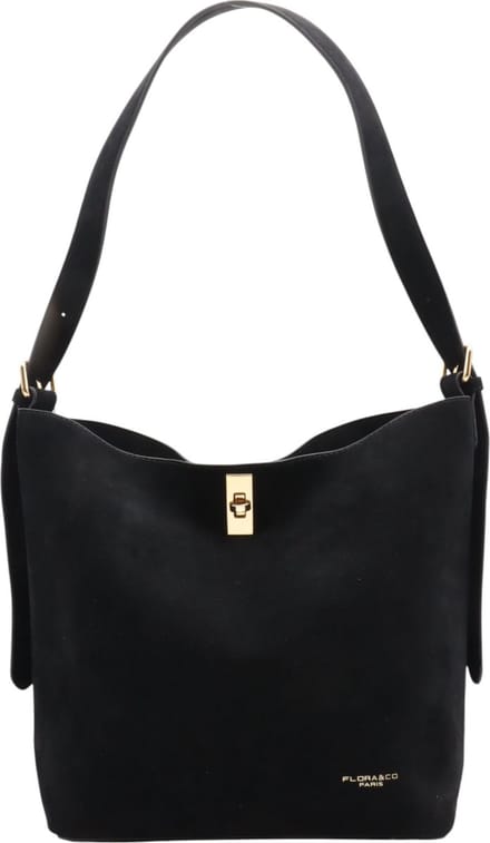 Flora&Co - Handtas - tas in tas - Suede look - zwart