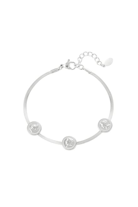 Armband - Geluksmunten - Zilverkleur - Stainless steel