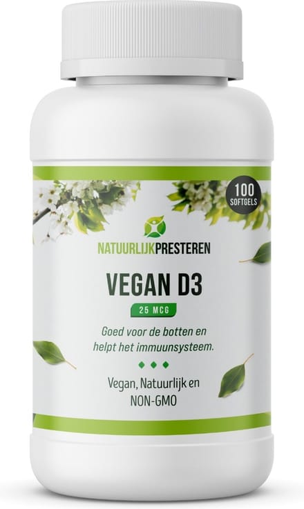 Vegan Vitamine D3 - 25 mcg - Cholecalciferol uit Algen - Duurzaam - 90 capsules
