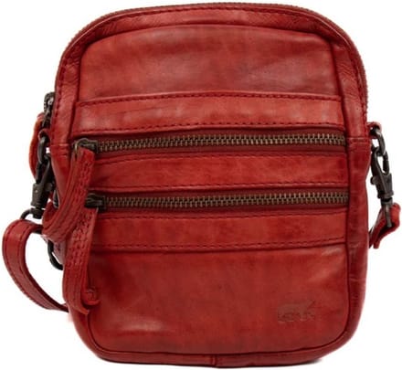 Bear Design Vikas Leren Crossbodytas / Schoudertas - Rood