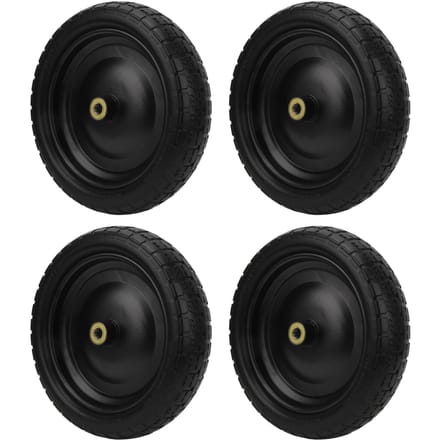 4 Pièces Pneus de Chariot 13 pouces Solides Sans Gonflage Résistants à l'Usure Polyuréthane Remplacement pour Chariot blanc