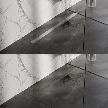 Brauer Douchegoot met Multifunctioneel Rooster en Flens - 110 cm - Rvs Geborsteld