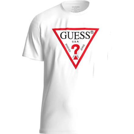 Guess Wit T-shirt met driehoekig logo