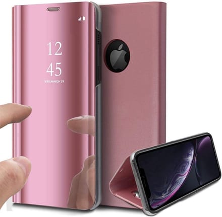 Hoesje geschikt voor iPhone XR - Book Case Spiegel Roségoud