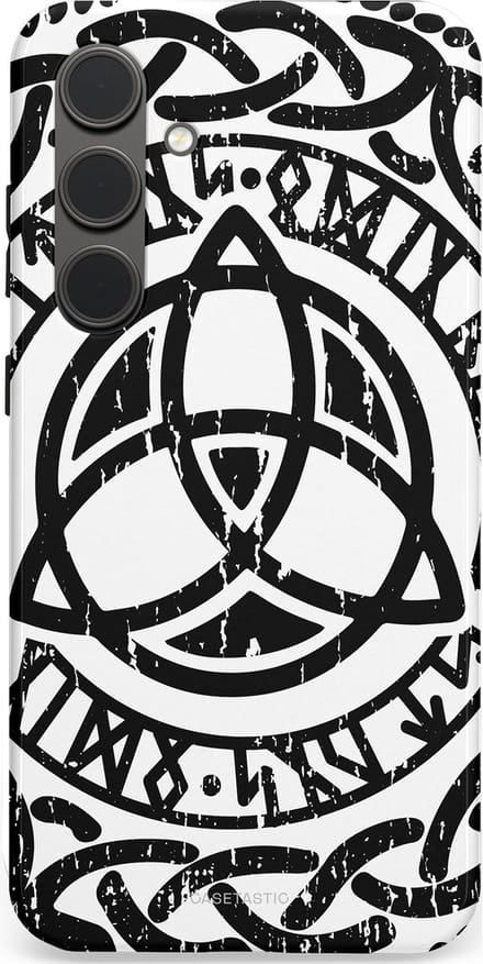 Casetastic hoesje geschikt voor Samsung Galaxy S24 Plus - Dubbellaagse bescherming - Valhalla eer - Fashion Case - Wit Zwart Grijs
