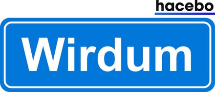 Hacebo - Plaatsnaam Sticker - 29x10 CM - Wirdum sticker - Verkeersborden sticker - grappige cadeaus - Wirdum