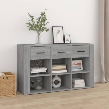 vidaXL - Dressoir - 100x30x59,5 - cm - bewerkt - hout - grijs - sonoma - eikenkleurig