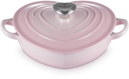 Le Creuset - Braadpan - Hart - in Geëmailleerd Gietijzer - met RVS Hartjesknop