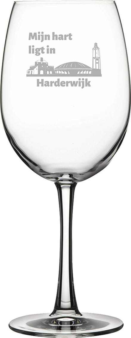 Gegraveerde Rode wijnglas 46cl Harderwijk