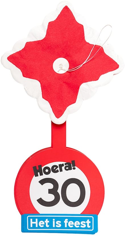 Slinger | Hoera! 30 Het is feest | rood | 4 meter lang | rond