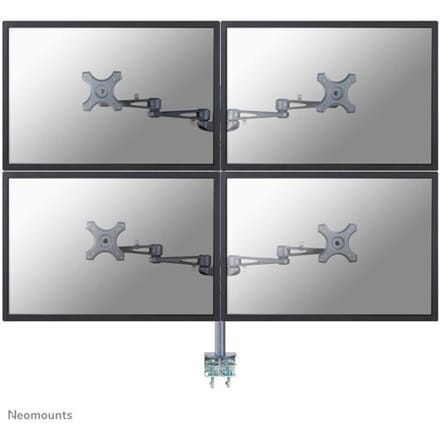 Neomounts FPMA-D935D4 Tafelbeugel voor monitor Aantal monteerbare displays: 4 Display(s) 25,4 cm (10) - 68,6 cm (27) Zilver Kantelbaar, Zwenkbaar,...