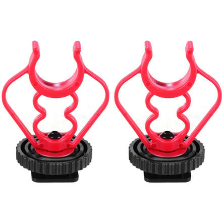Universele MicShock Mount Cold Shoe Mount Adapter ABS Plastic Microfoonbeugel Mount Vervanging red