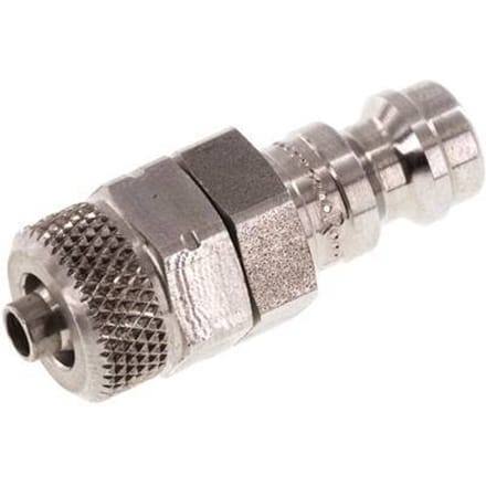 RVS 306L DN 5 Luchtkoppeling Insteeknippel 4x6 mm Push-On - CLP5-N-SSL-P-4