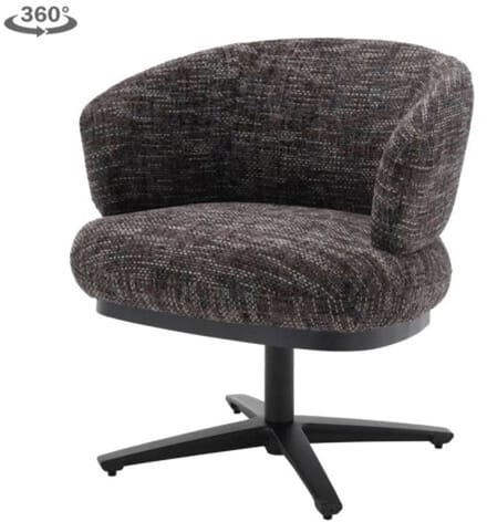 Tower Living Eetkamerstoel Perca draaibaar Chenille - TED 17 blue-grey