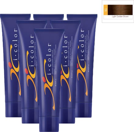 ISO i color Permanent Conditioning Crème Color 60ml 5G Light Golden Brown x 6 tubes