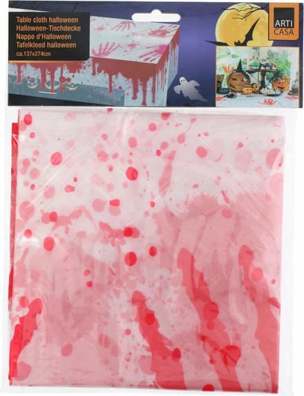 Articasa Halloween Tafelkleed - Bloed Handafdruk - 137 x 274 cm