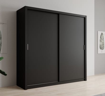 Meubella - Kledingkast Blake - Mat Zwart - 220 cm