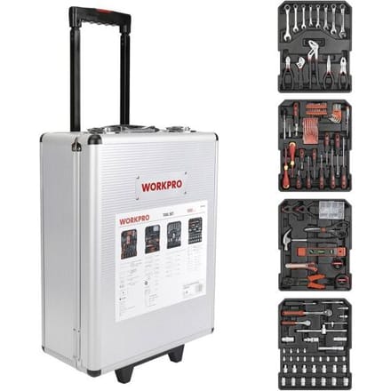 WorkPro WP1050 WP1050 Gereedschapsset Incl. koffer, Met wieltjes 1050-delig