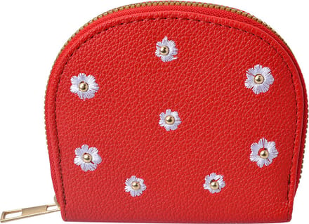 Juleeze Portemonnee 12x9 cm Rood Kunstleer Bloemen