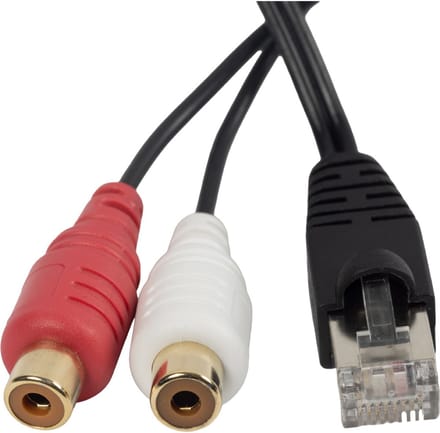 BOSSCOM RJ45 - Tulp stereo (v) kabel voor B&O | zwart | 1 meter