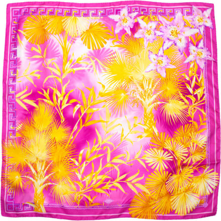 Atelier Versace Roze sjaal met jungleprint