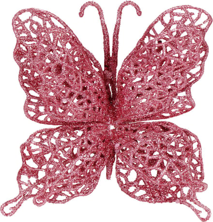 Springos Kerstboomhanger Vlinders | Kunststof | Roze