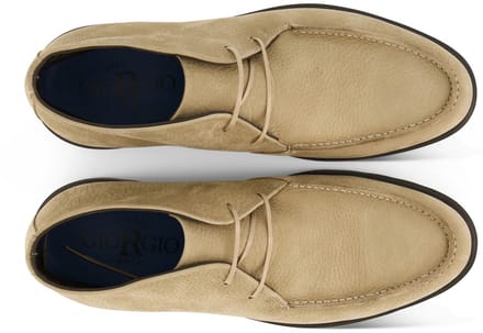 Giorgio hoge leren boots beige met donkere zool