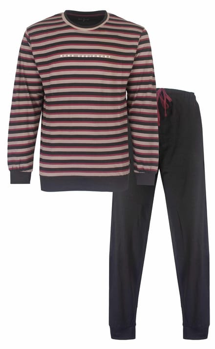 MEQ Heren Pyjama - Ronde Hals - Lange Mouw - Grijs - Maat M