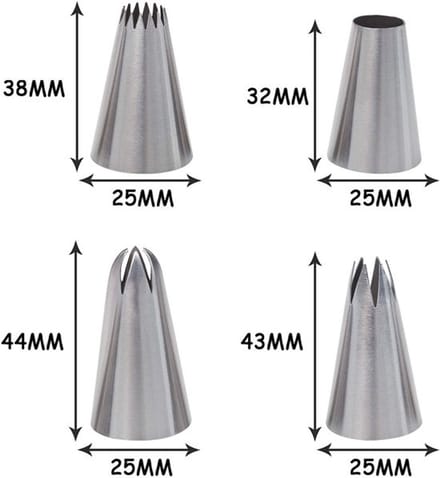 Zeynomax - Grote Piping Nozzle Set - Icing Tips voor Cake Decoratie - Grijs