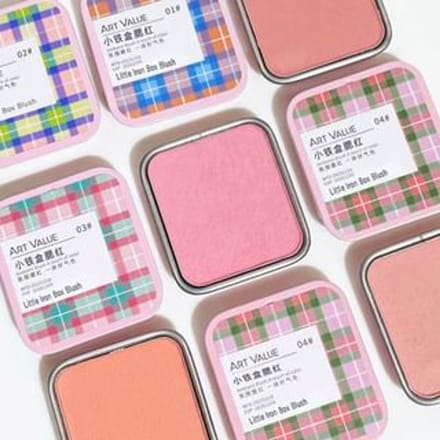 Art Value - Checkered Little Iron Box Blush - 4 Colors 1# Rose Roasted Milk - 4g