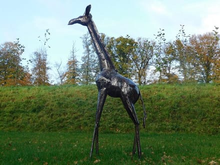 Giraffe Zuri XL - 200 cm - Handgemaakt Metalen Beeld