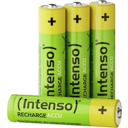 Intenso NiMH-batterij “Energy Eco” – AAA / HR03, 1,2 volt, 1000 mAh (verpakking van 4)