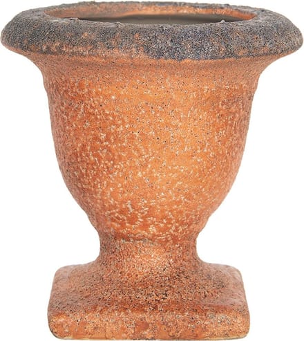 Keramiek Bloempot voor Binnen – Oranje – Rustieke Pot – Ø 12 cm