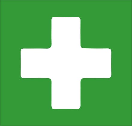 EHBO / Eerste Hulp Sticker – 10 x 10 cm – Duidelijke Veiligheidsaanduiding