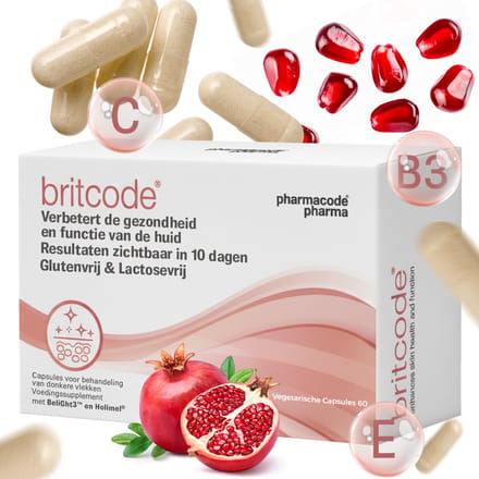 PharmaCode Druivenpitolie en Zoethout BritCode Capsules - Vitamine C, B3, E, Selenium - Voedingssupplement Voor Huidgezondheid - Ondersteunt Melanine Regulatie & UV Bescherming - 60 Capsules