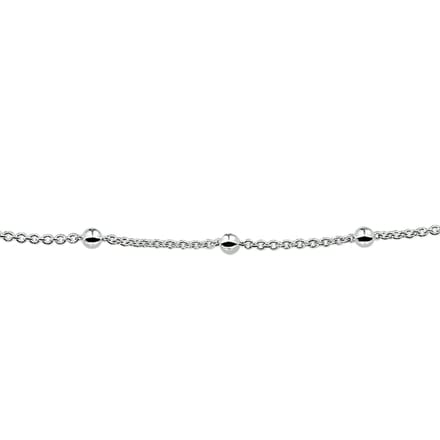 Zilveren Collier jasseron en bolletjes 3 1013380 45 cm