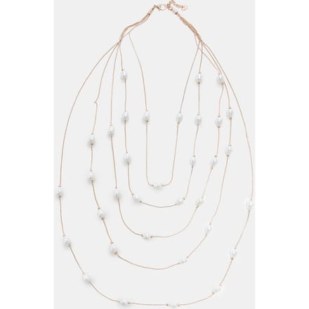 Stradivarius Ketting met meerdere lagen en parels  Goud OS