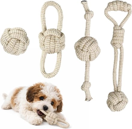Solidchoice - 4 Stuks Hondenspeelgoed van Touw voor Kleine Honden