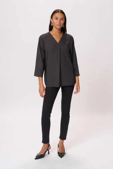 Blouse met lange mouwen Regular fit Black Oyster