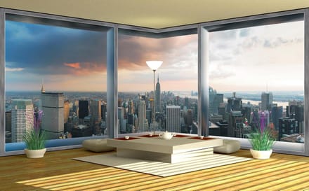 Fotobehang Vlies New York | Grijs | GROOT 624x219cm