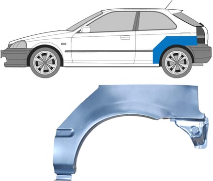 Reparatiepaneel achterspatbord voor Honda Civic EJ EK 1995-2001 / Links