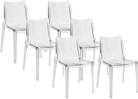 Vente-unique Set van 6 stoelen van polycarbonaat - Kristalkleurig - RANZAKA