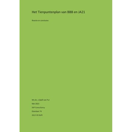 Het Tienpuntenplan Van Bbb En Ja21 - Sjef van Put