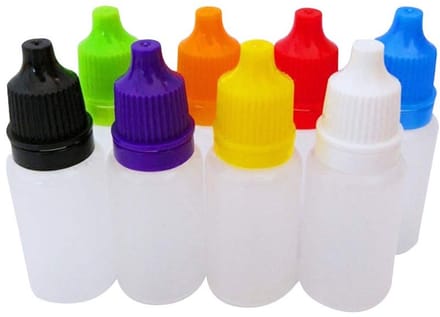 8 Stuks met Kindveilige Sluiting voor - 20ml Plastic Dropper Flessen